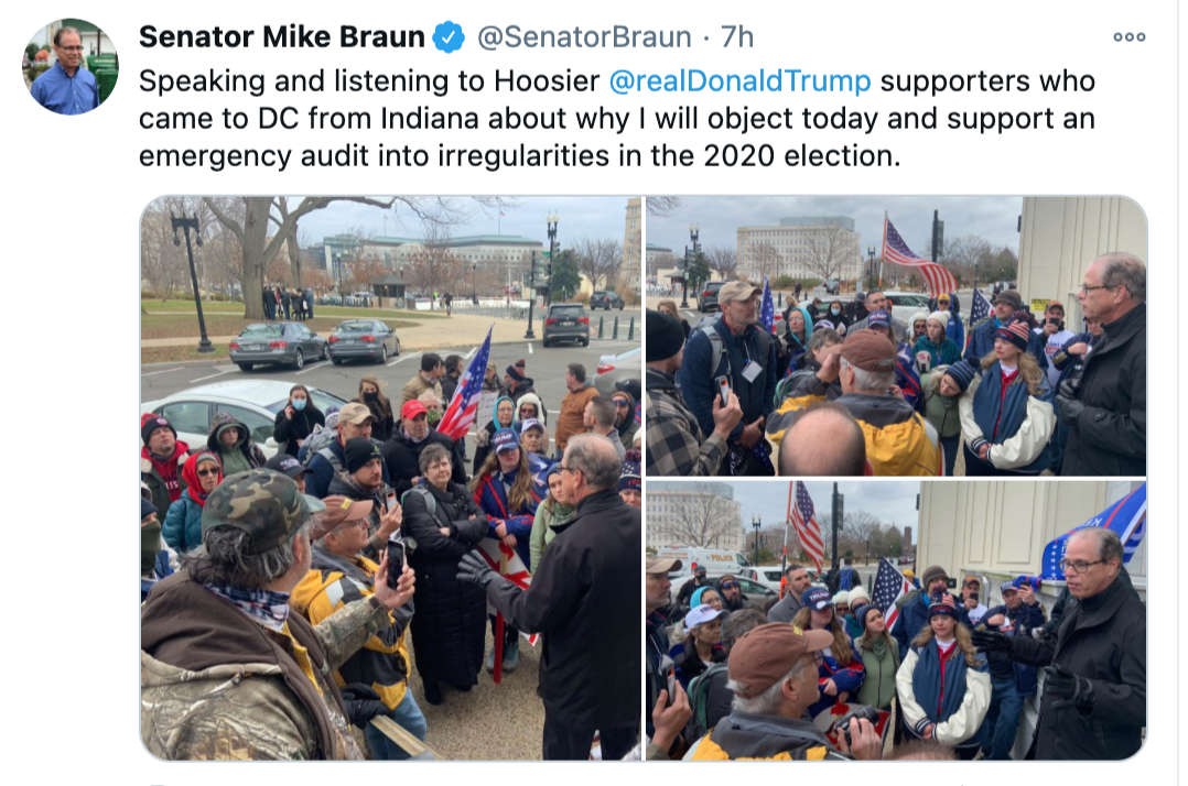 Braun and protesters
